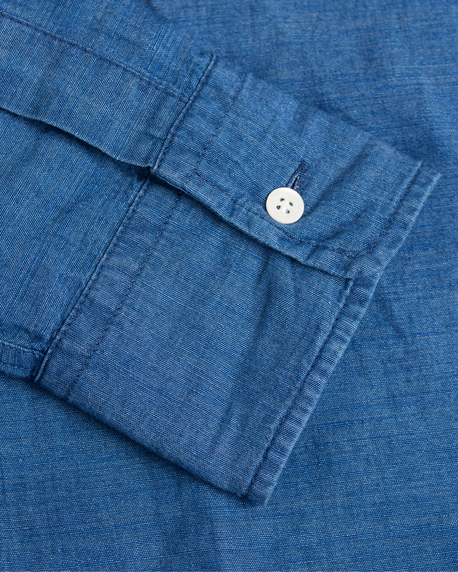 Herre | Skjorter | Aspesi | Popover Linen/Cotton Shirt Blue