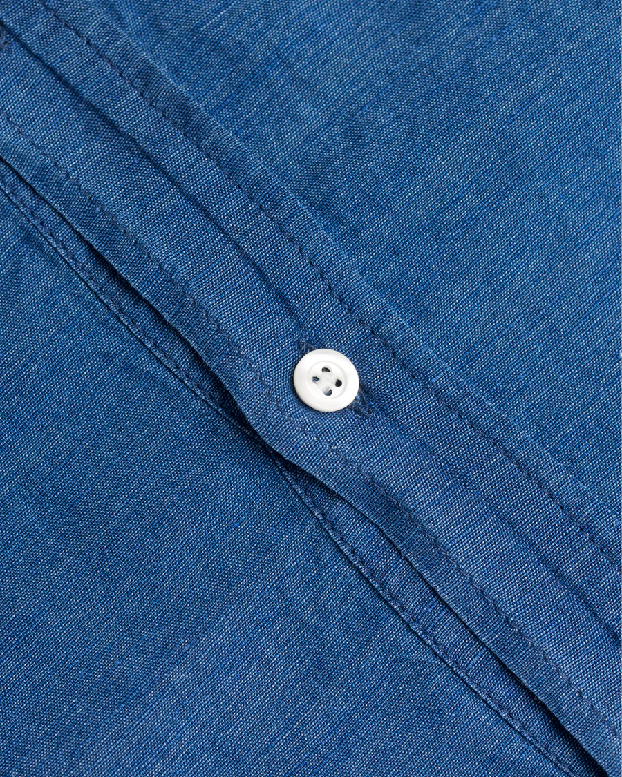 Herre | Skjorter | Aspesi | Popover Linen/Cotton Shirt Blue