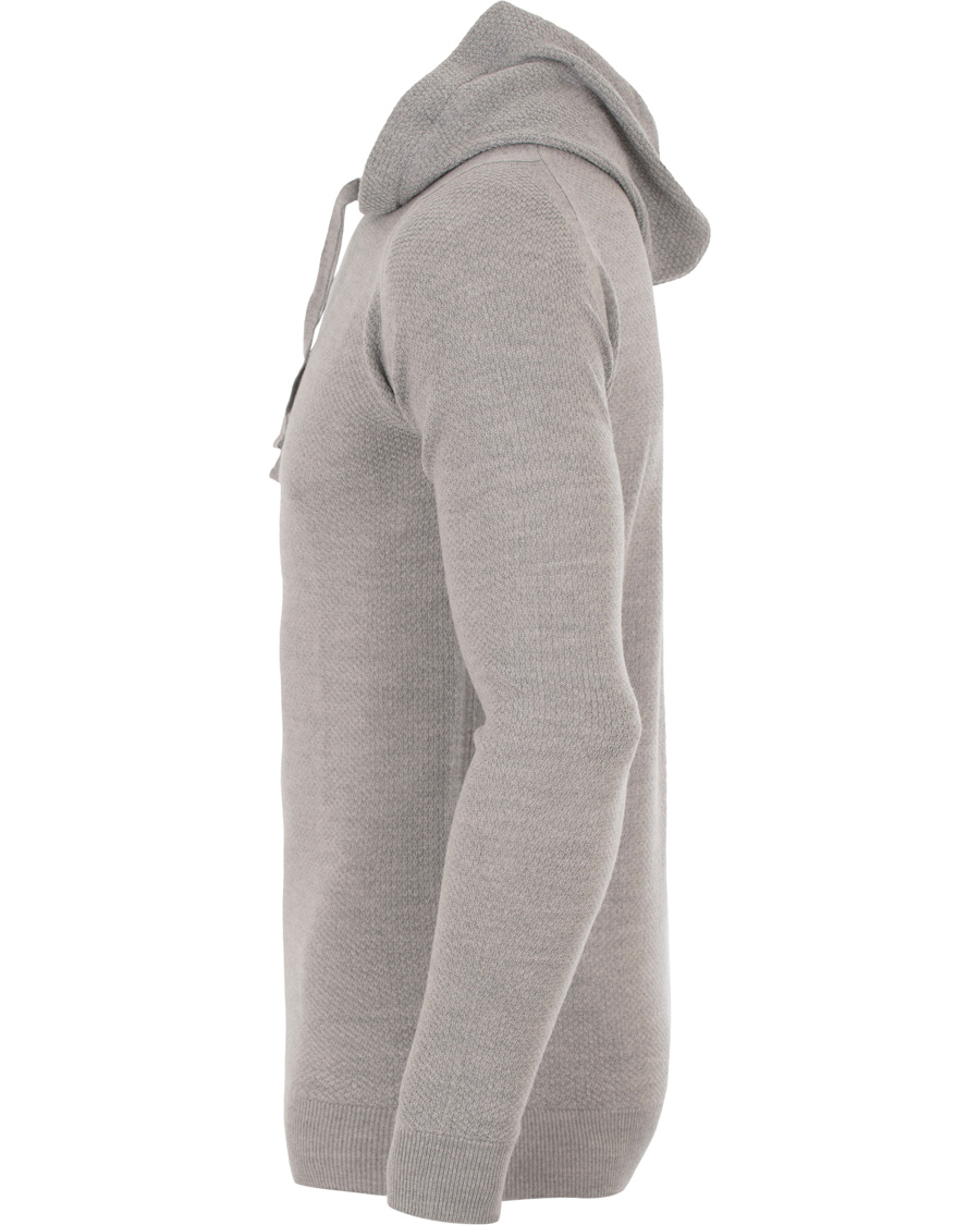 Herre | Gensere | John Smedley | 4 Singular Extra Fine Merino Hoodie Bardot Grey