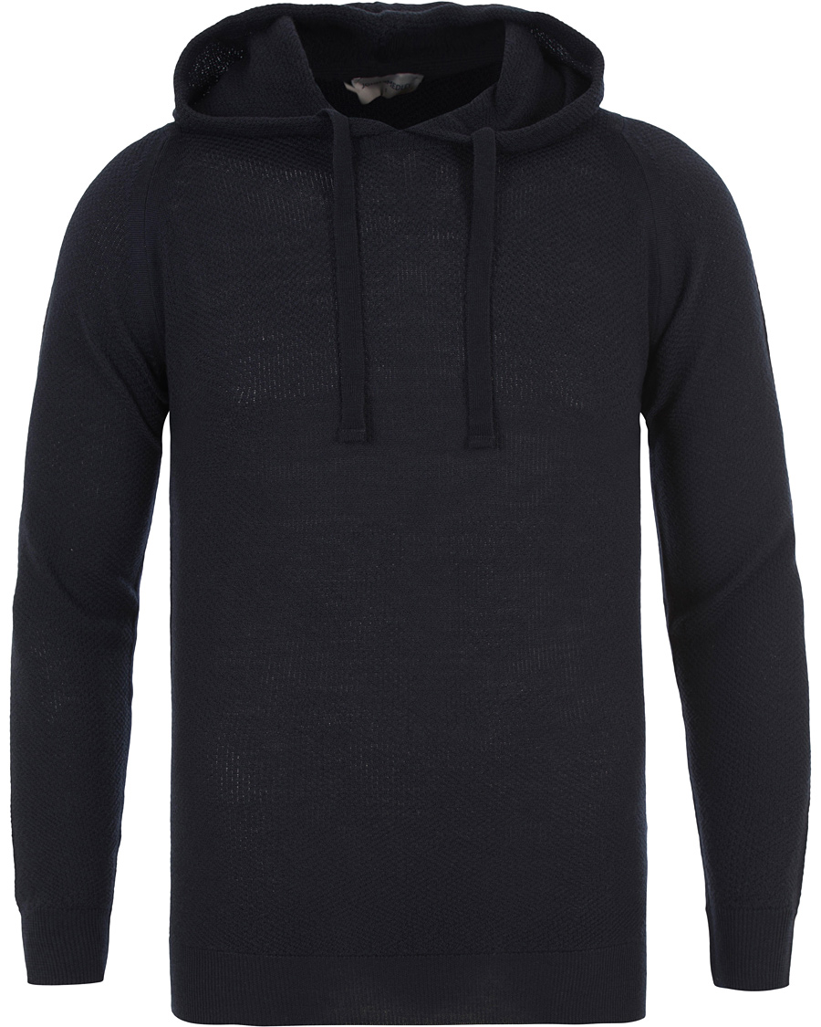 Herre | Gensere | John Smedley | 4 Singular Extra Fine Merino Hoodie Midnight