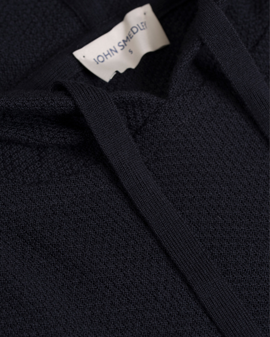 Herre | Gensere | John Smedley | 4 Singular Extra Fine Merino Hoodie Midnight