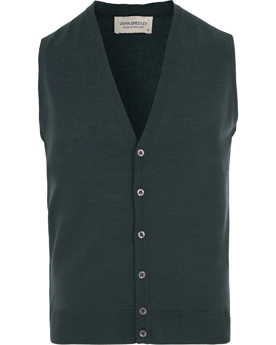 Herre | Gensere | John Smedley | Huntswood Extra Fine Merino Slipover Racing Green