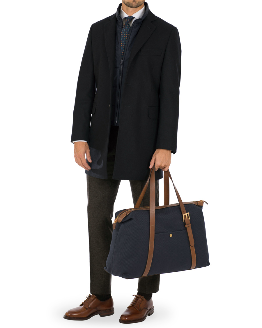 Herre | Mismo Holdall Canvas Weekendbag Deep Navy/Cuoio | Mismo | Holdall Canvas Weekendbag Deep Navy/Cuoio