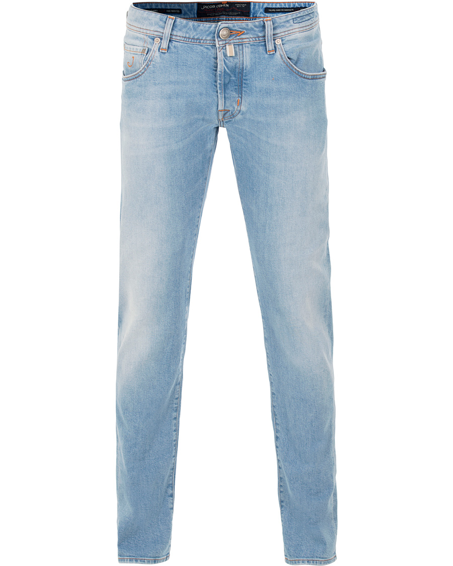 Herre | Jeans | Jacob Cohën | Jacob Cohen 622 Washed Slim Jeans Light Blue