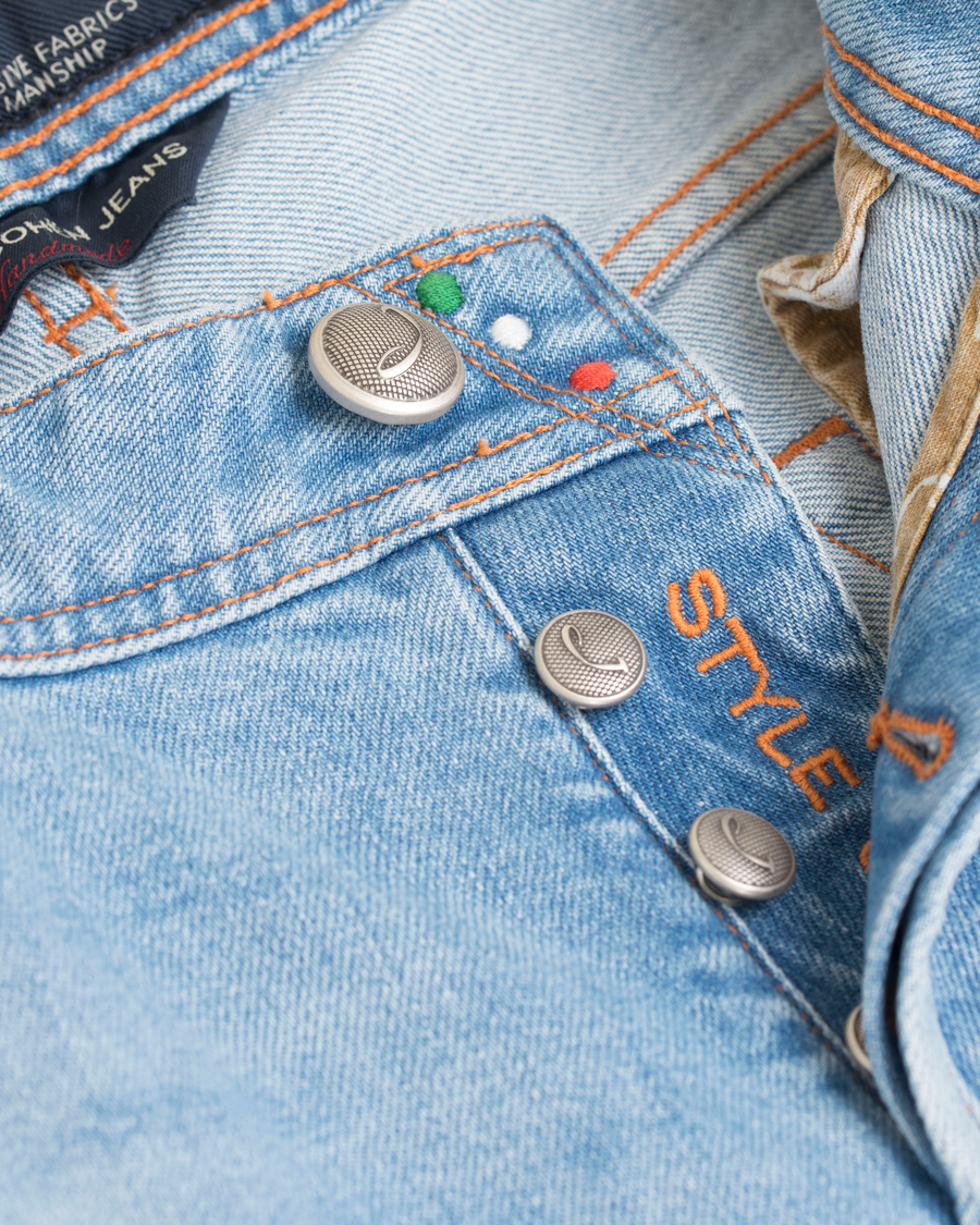 Herre | Jeans | Jacob Cohën | Jacob Cohen 622 Washed Slim Jeans Light Blue