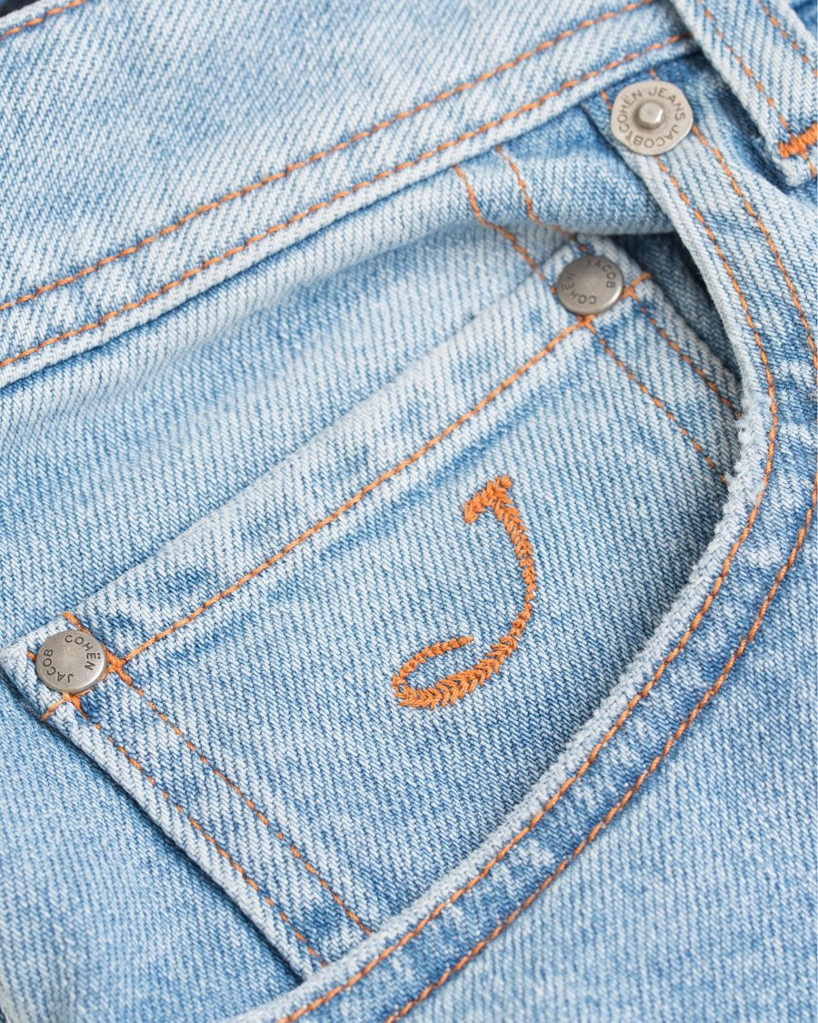 Herre | Jeans | Jacob Cohën | Jacob Cohen 622 Washed Slim Jeans Light Blue