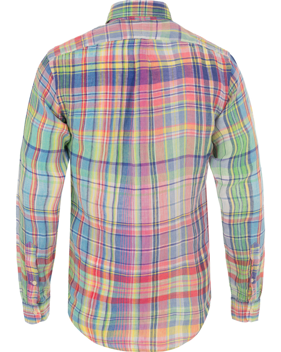Herre | Skjorter | Polo Ralph Lauren | Slim Fit Linen Check Shirt Chroma Blue
