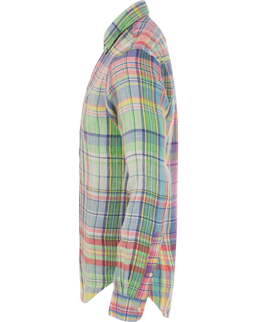 Herre | Skjorter | Polo Ralph Lauren | Slim Fit Linen Check Shirt Chroma Blue
