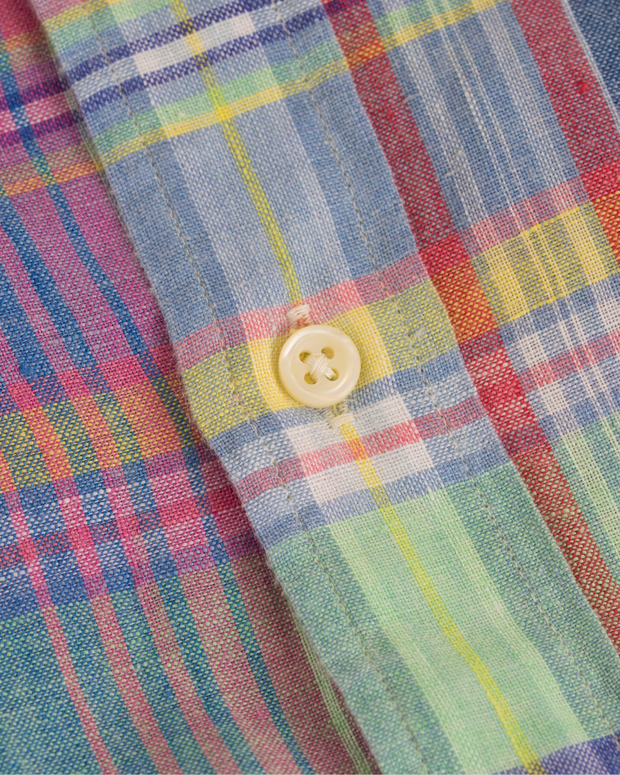 Herre | Skjorter | Polo Ralph Lauren | Slim Fit Linen Check Shirt Chroma Blue