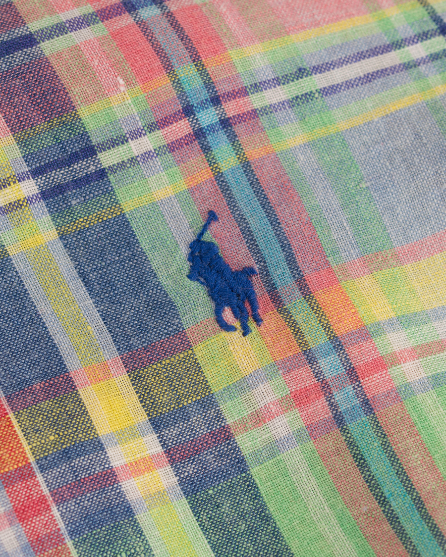 Herre | Skjorter | Polo Ralph Lauren | Slim Fit Linen Check Shirt Chroma Blue