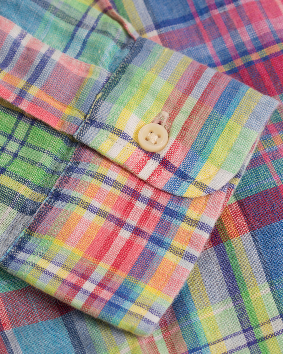 Herre | Skjorter | Polo Ralph Lauren | Slim Fit Linen Check Shirt Chroma Blue