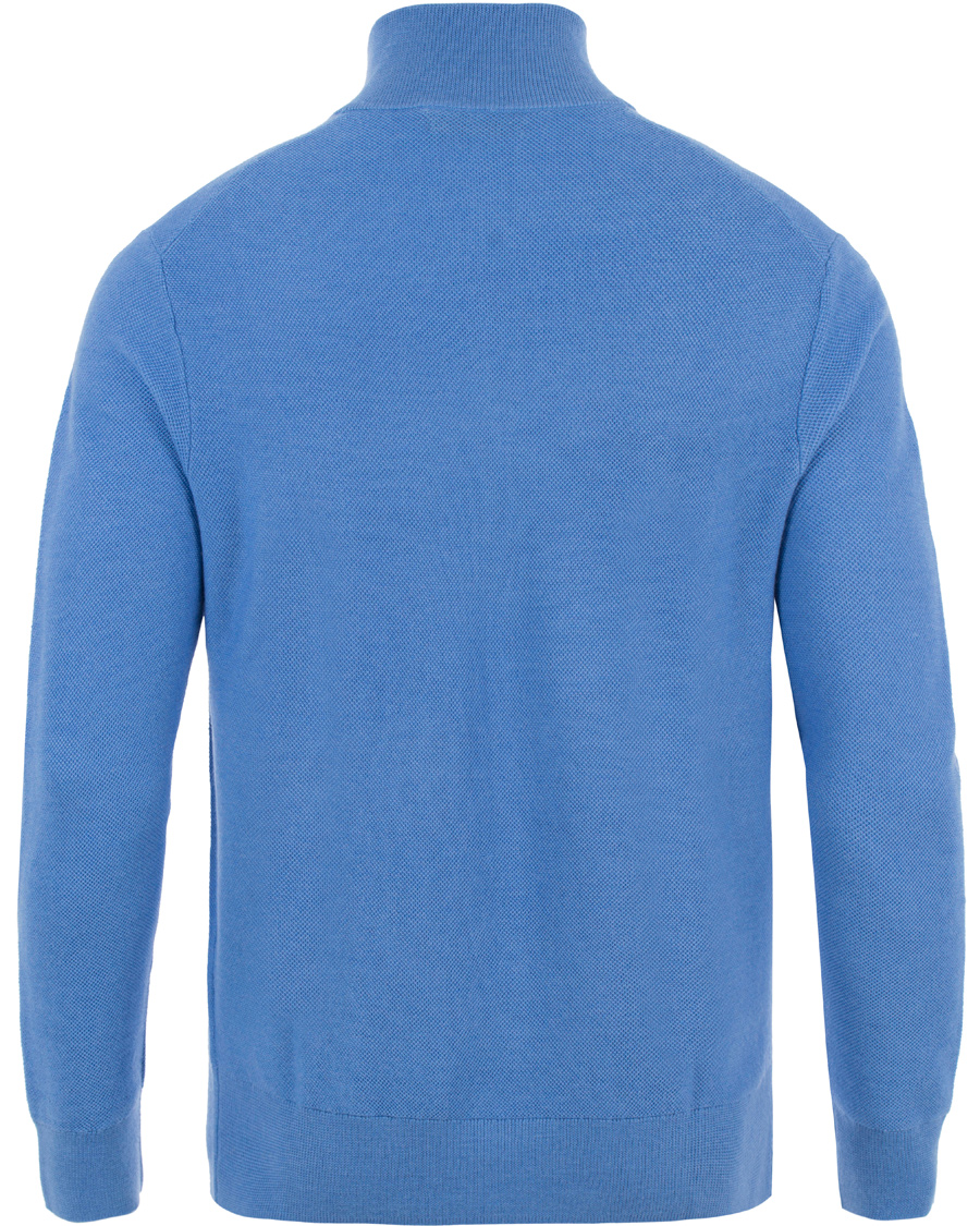 Herre | Gensere | Polo Ralph Lauren | Cotton/Silk/Cashmere Half Zip Honeycomb Aerial Blue