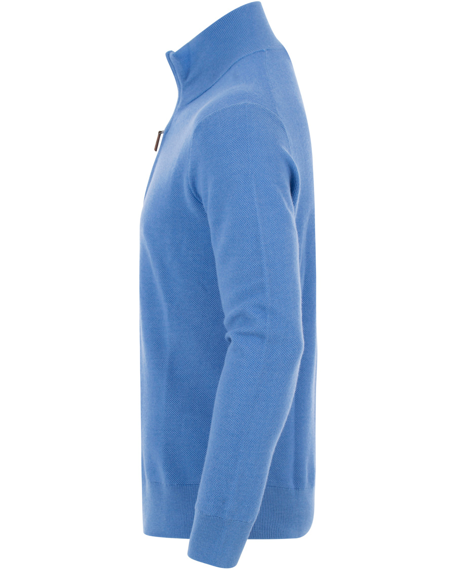Herre | Gensere | Polo Ralph Lauren | Cotton/Silk/Cashmere Half Zip Honeycomb Aerial Blue