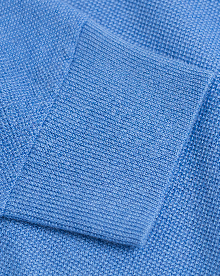 Herre | Gensere | Polo Ralph Lauren | Cotton/Silk/Cashmere Half Zip Honeycomb Aerial Blue