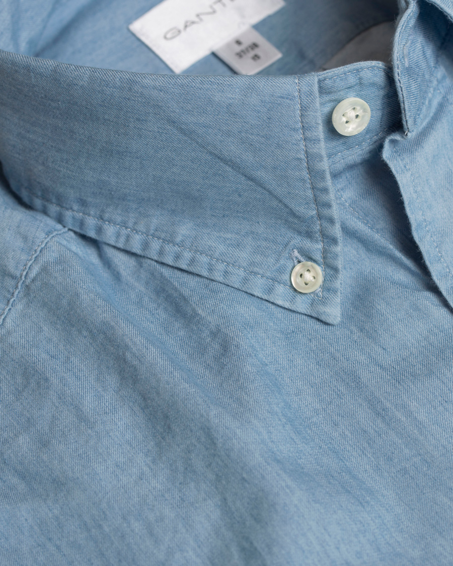 Herre | Skjorter | GANT Rugger | Luxury Indigo Hugger Fit Shirt Light Indigo
