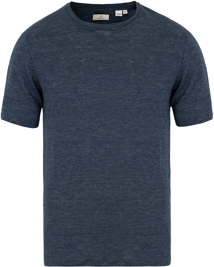 Herre | T-Shirts | GANT Diamond G | Délavé Linen Tee Persian Blue