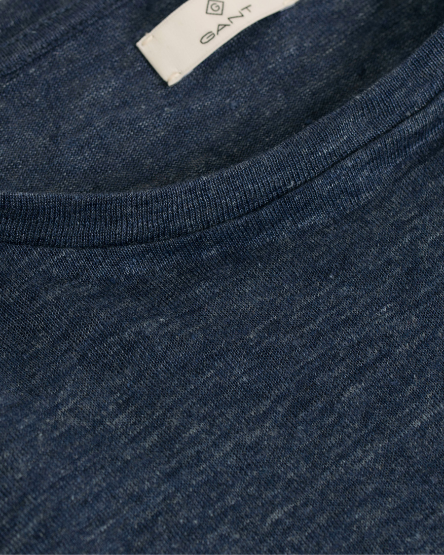 Herre | T-Shirts | GANT Diamond G | Délavé Linen Tee Persian Blue