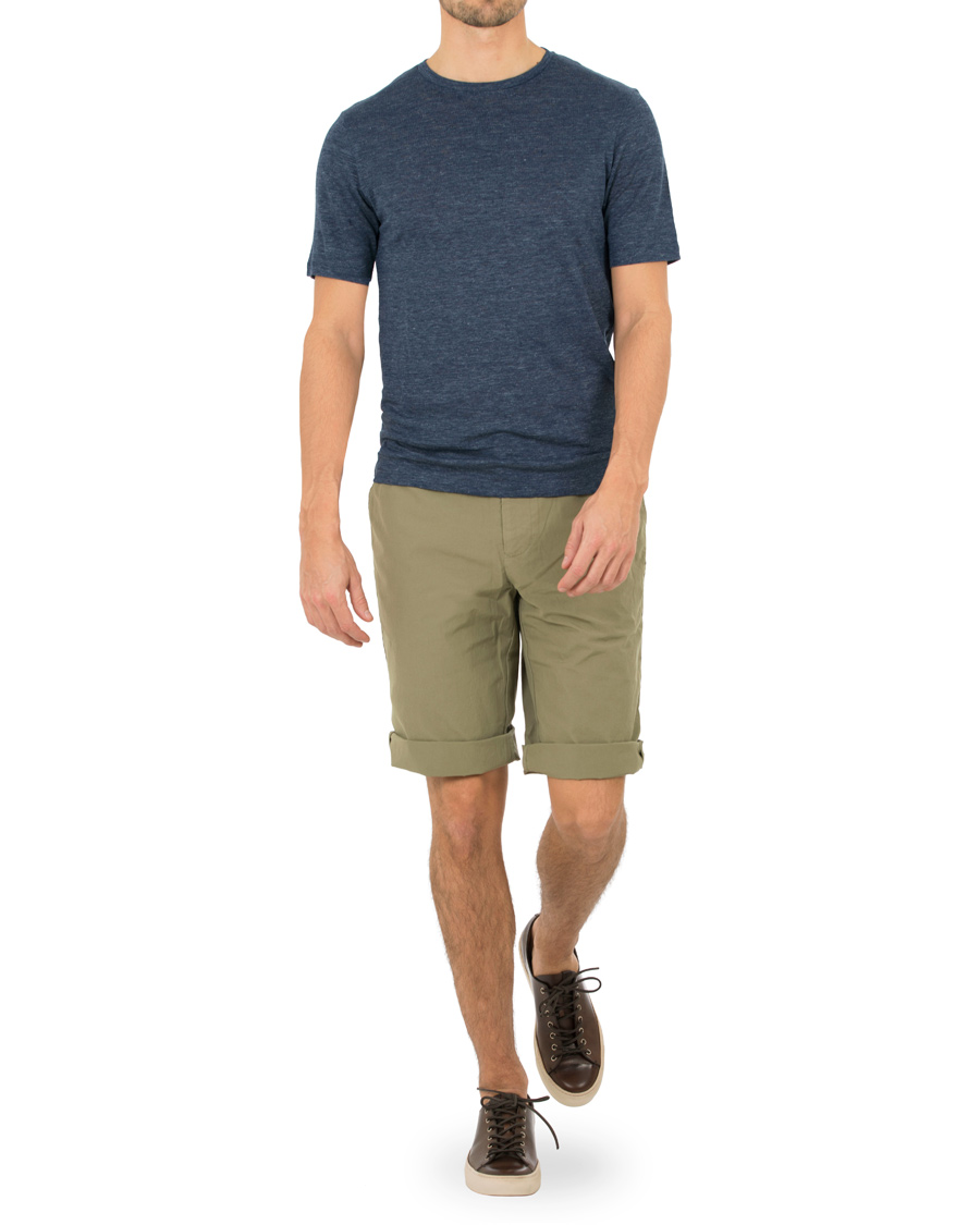 Herre | T-Shirts | GANT Diamond G | Délavé Linen Tee Persian Blue