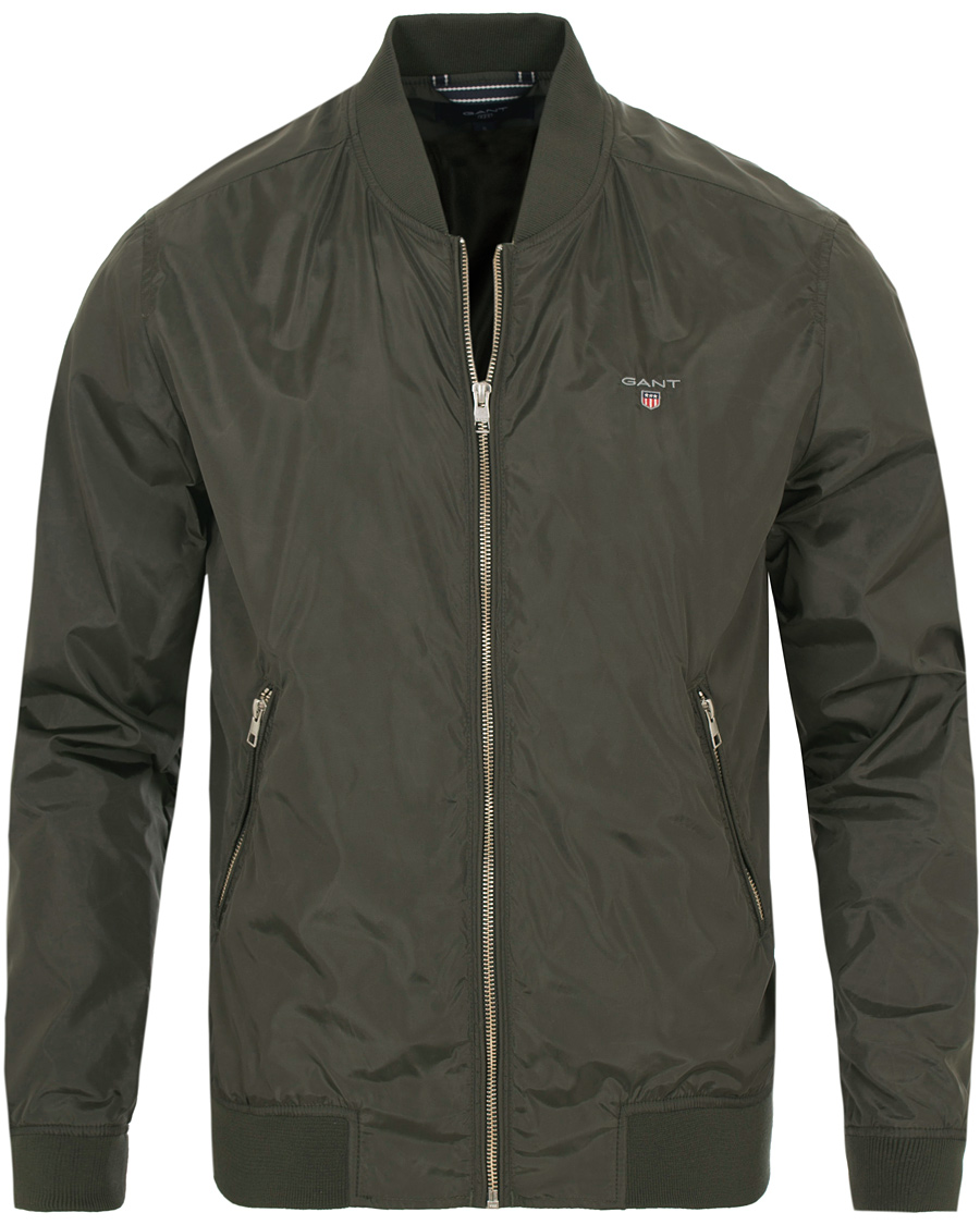 Herre | Jakker | GANT | Airy Nylon Bomber Jacket Pine Green