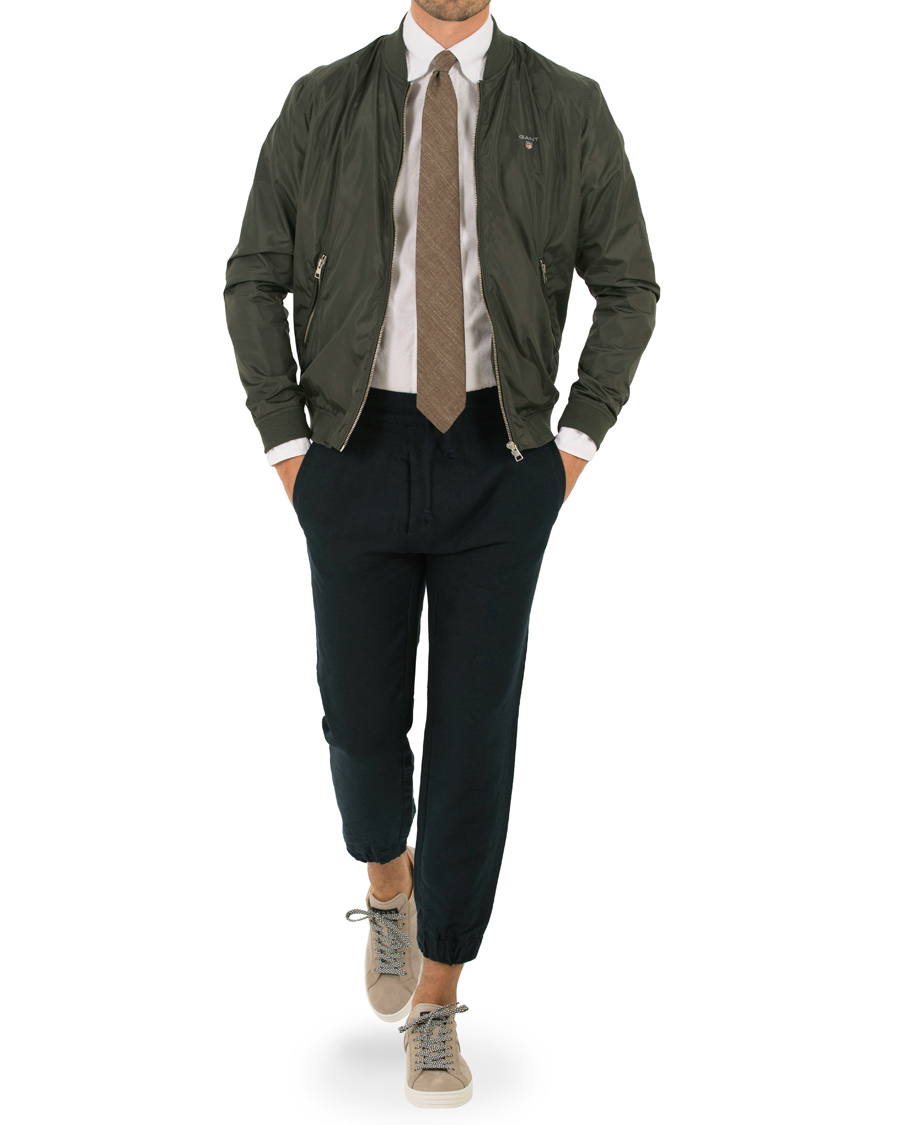 Herre | Jakker | GANT | Airy Nylon Bomber Jacket Pine Green