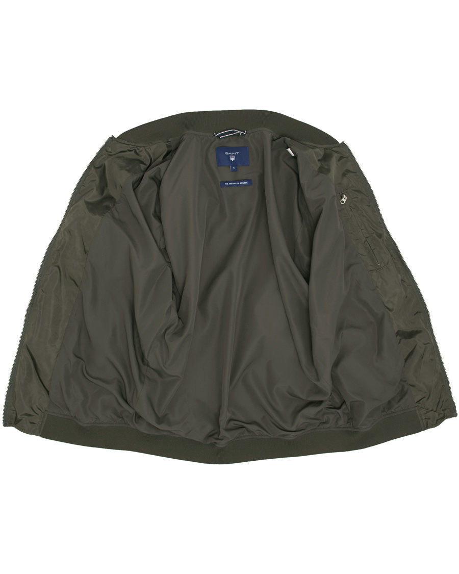 Herre | Jakker | GANT | Airy Nylon Bomber Jacket Pine Green