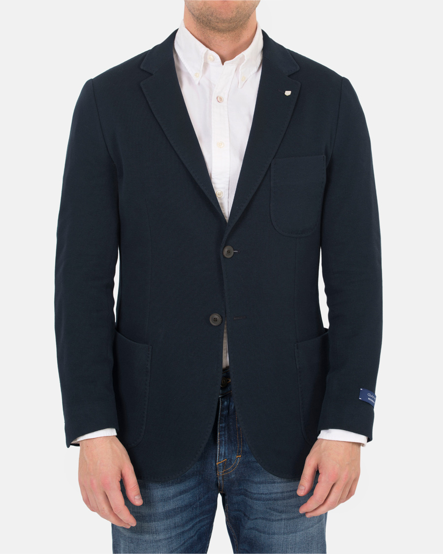 Herre | Dressjakker | Gant | Weekender Fit Cotton Pique Blazer Navy