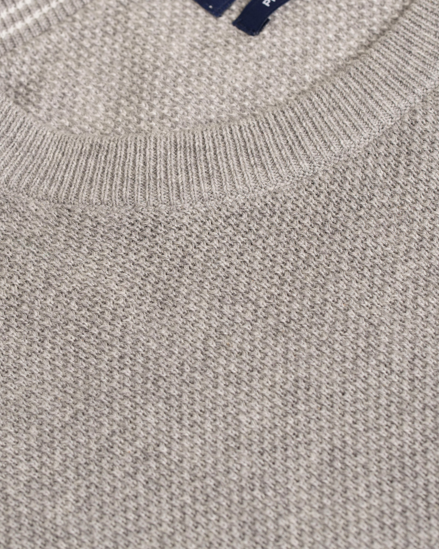 Herre | Gensere | GANT | Cotton Pique Crew Neck Grey Melange