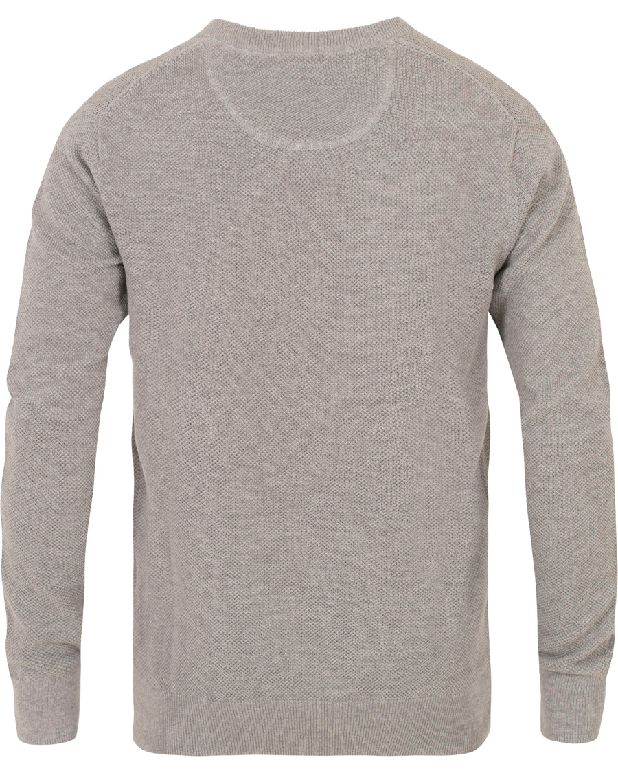 Herre | Gensere | GANT | Cotton Pique Crew Neck Grey Melange
