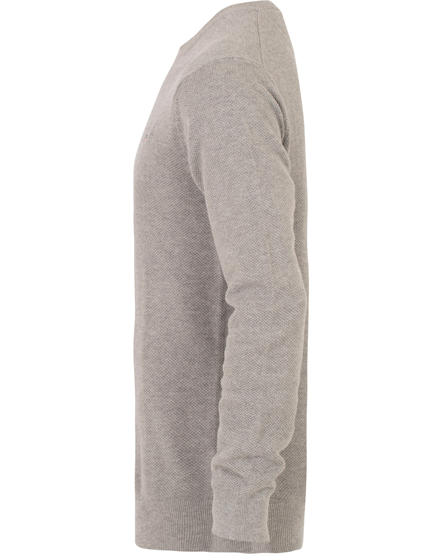 Herre | Gensere | GANT | Cotton Pique Crew Neck Grey Melange