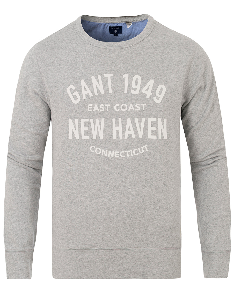 Herre | Gensere | GANT | New Haven Sweatshirt Grey Melange