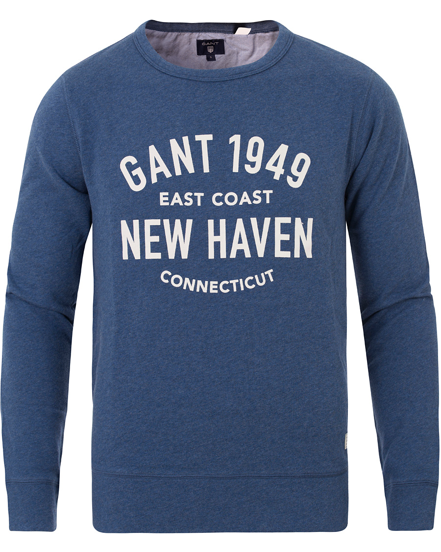 Herre | Gensere | GANT | New Haven Sweatshirt Blue Melange