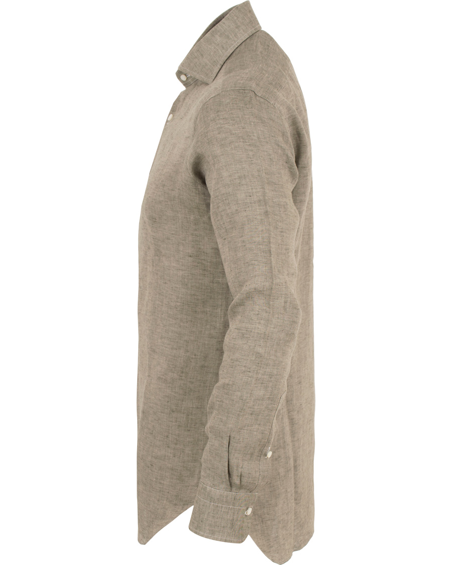 Herre | Skjorter | Barba Napoli | Slim Fit Linen Shirt Green