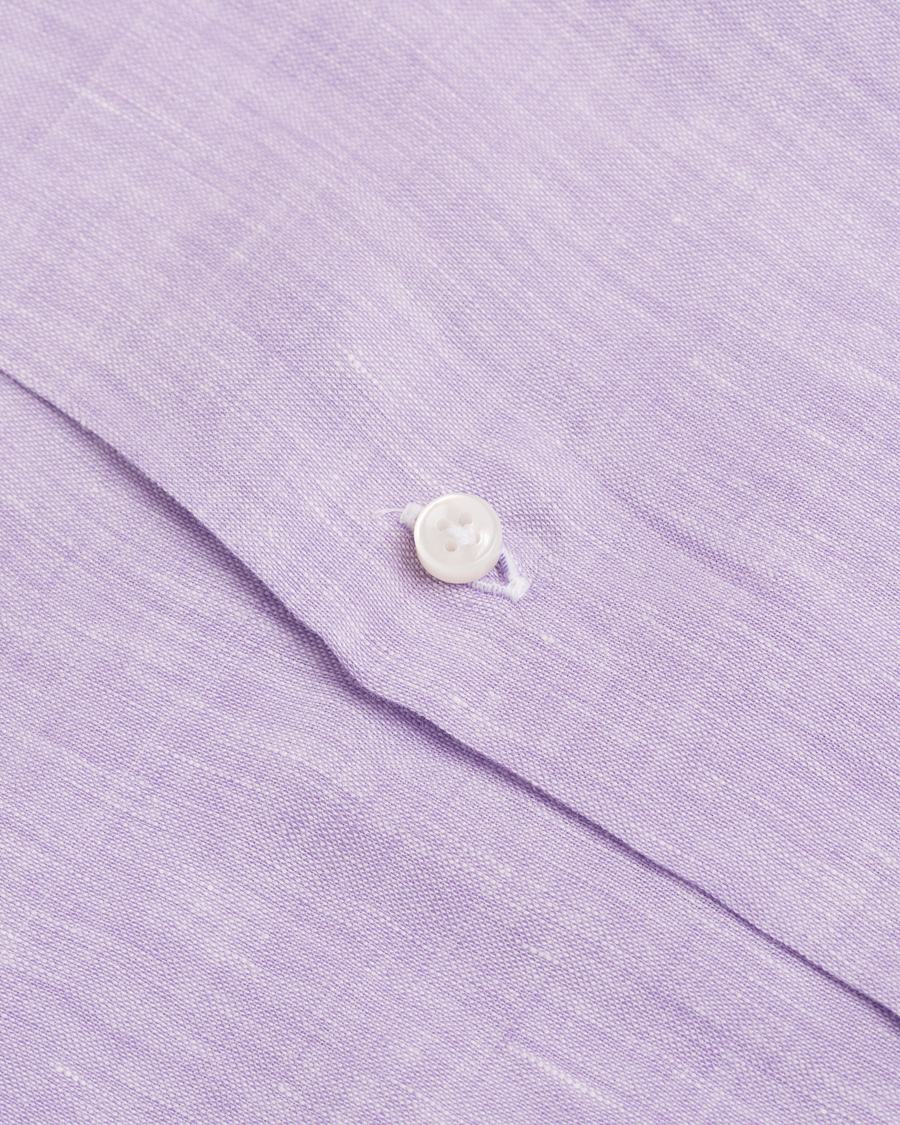 Herre | Skjorter | Barba Napoli | Slim Fit Linen Shirt Lavendel