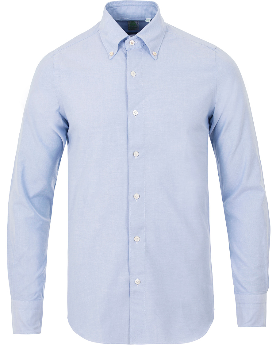 Herre | Skjorter | Finamore Napoli | Slim Fit Oxford Button Down Shirt Light Blue