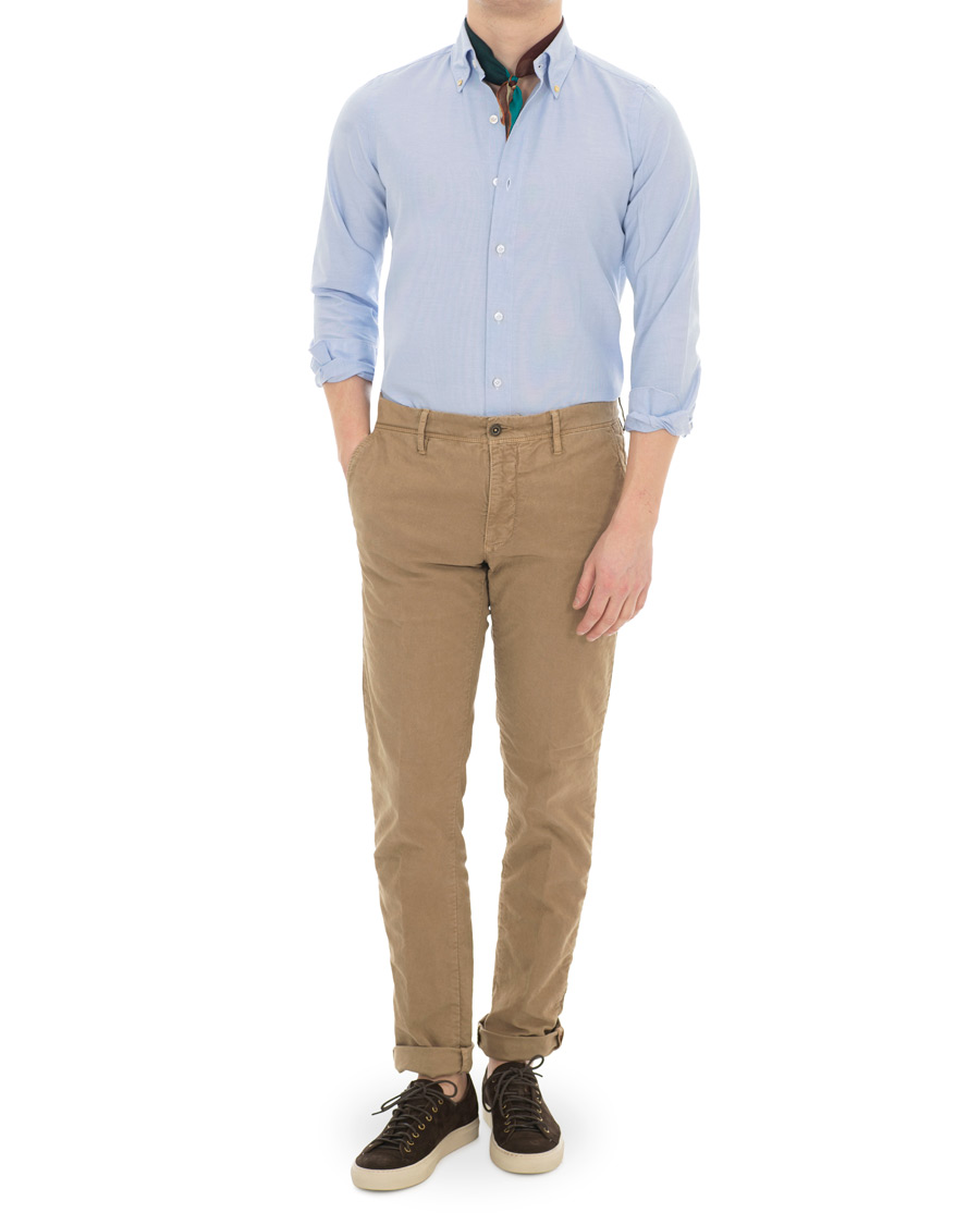 Herre | Skjorter | Finamore Napoli | Slim Fit Oxford Button Down Shirt Light Blue