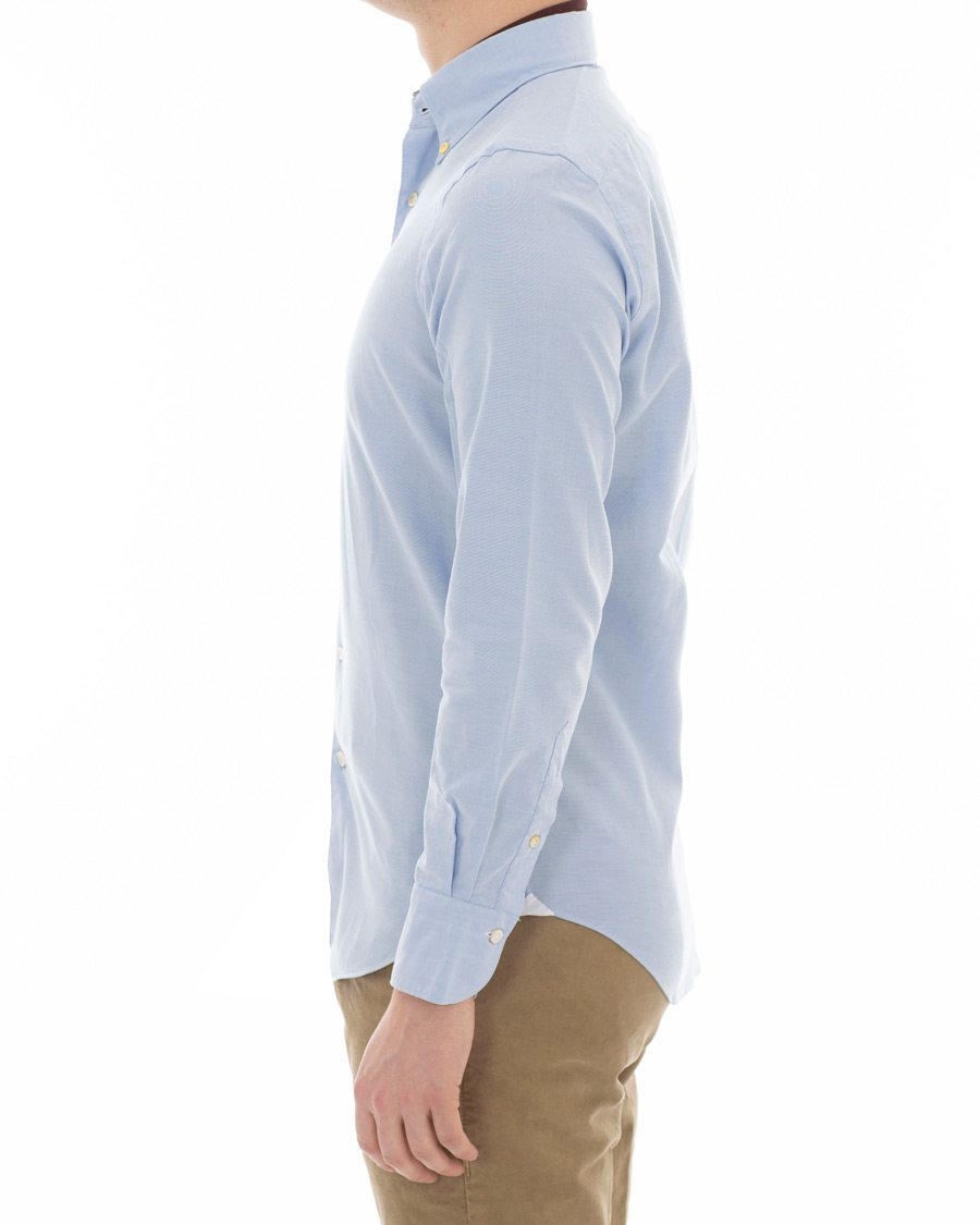 Herre | Skjorter | Finamore Napoli | Slim Fit Oxford Button Down Shirt Light Blue