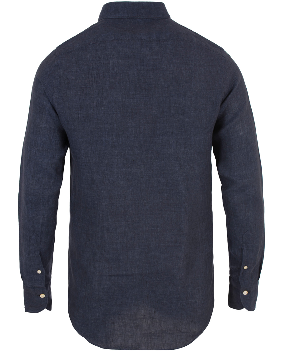 Herre | Skjorter | Finamore Napoli | Miami Popover Linen Shirt Navy