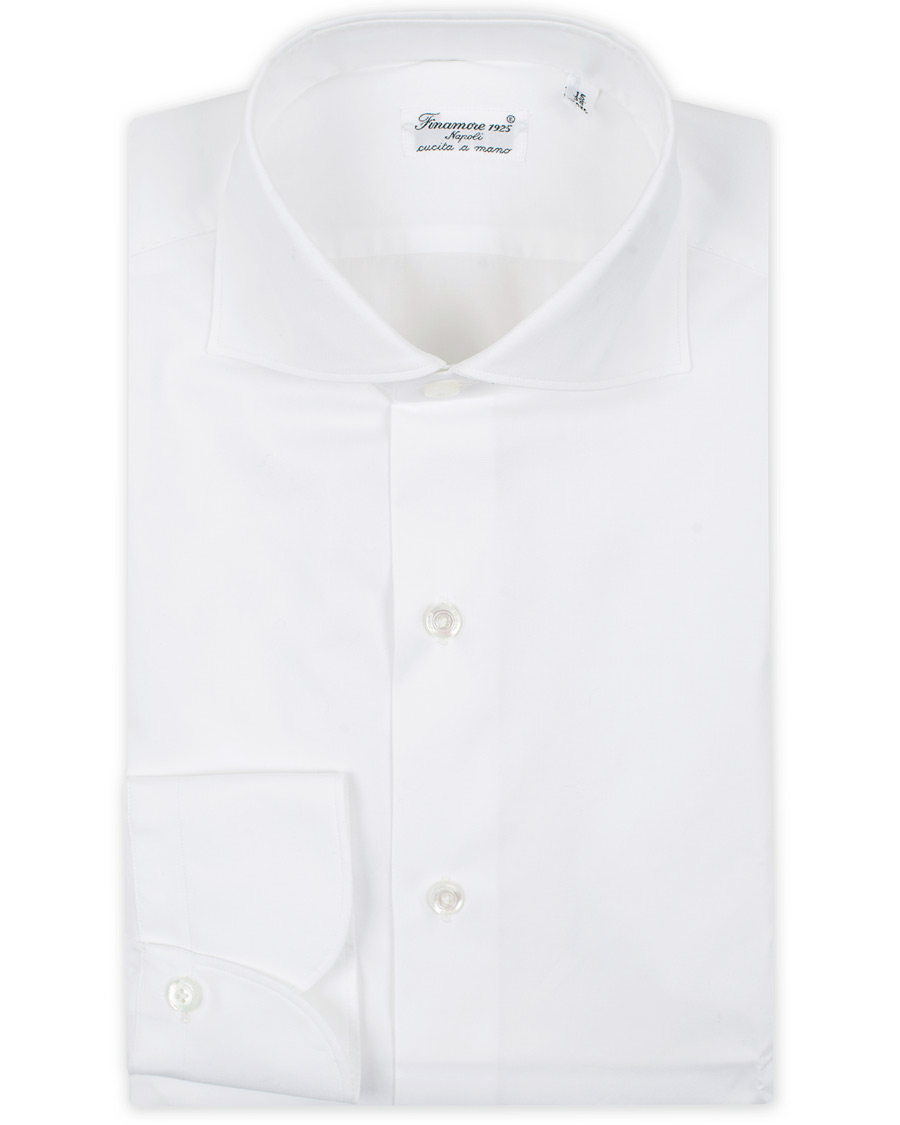 Herre | Skjorter | Finamore Napoli | Milano Slim Fit Poplin Shirt White