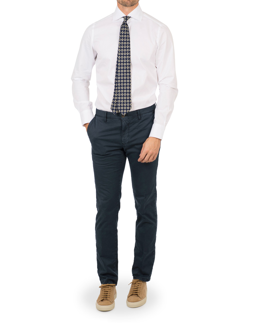 Herre | Skjorter | Finamore Napoli | Milano Slim Fit Poplin Shirt White