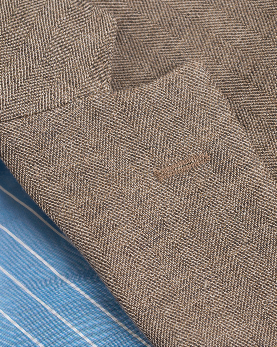 Herre | Dressjakker | Hackett | Linen Herringbone Blazer Beige