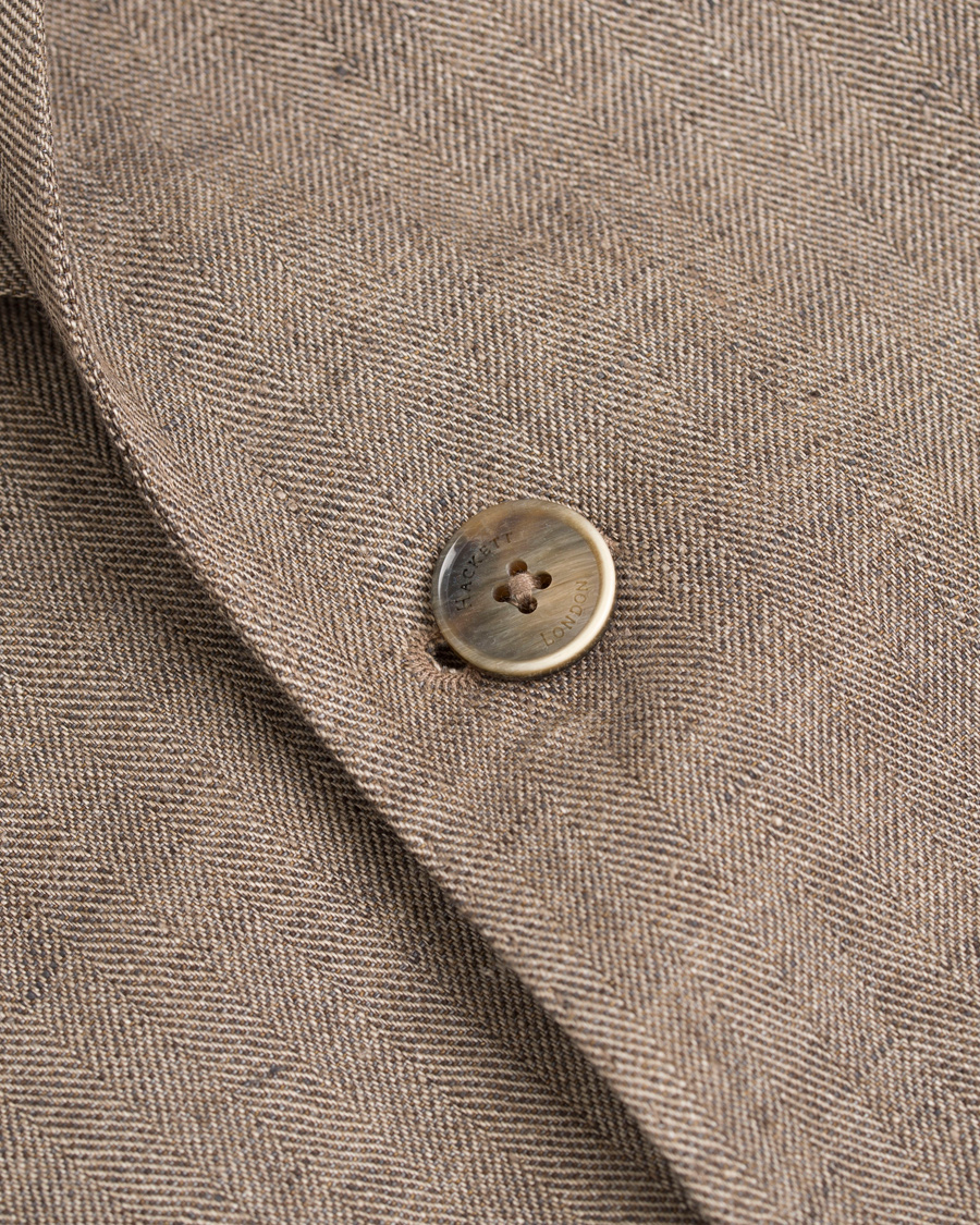 Herre | Dressjakker | Hackett | Linen Herringbone Blazer Beige