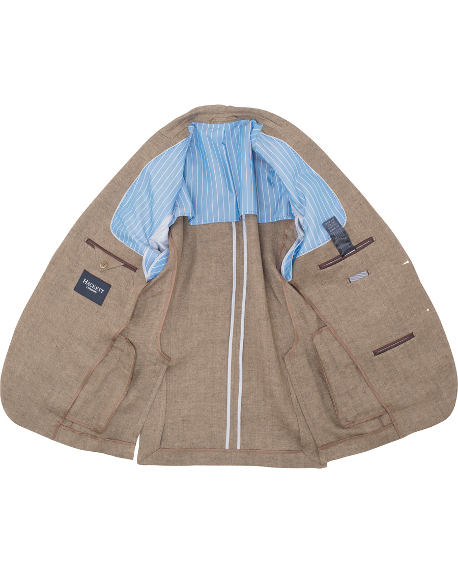 Herre | Dressjakker | Hackett | Linen Herringbone Blazer Beige