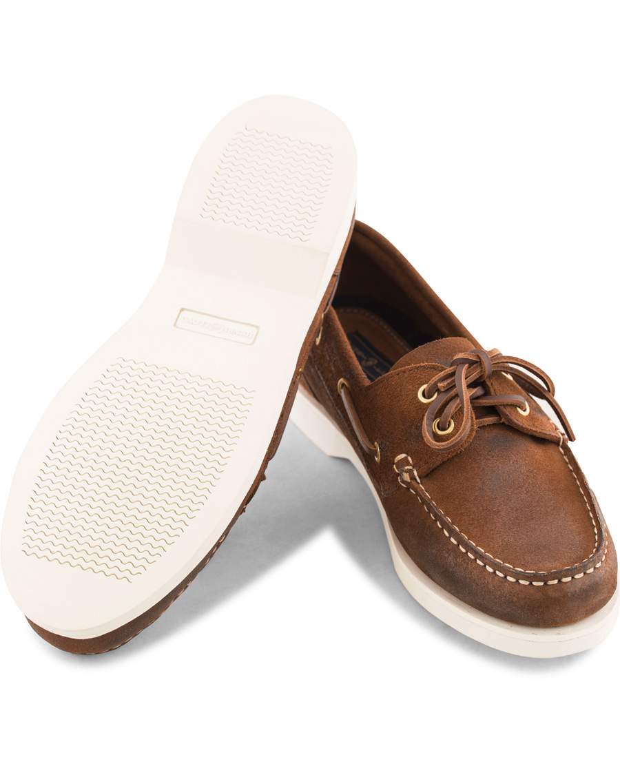 Herre | Henri Lloyd Harbour Waxed Suede Boat Shoe Mid Brown | Henri-Lloyd | Henri Lloyd Harbour Waxed Suede Boat Shoe Mid Brown
