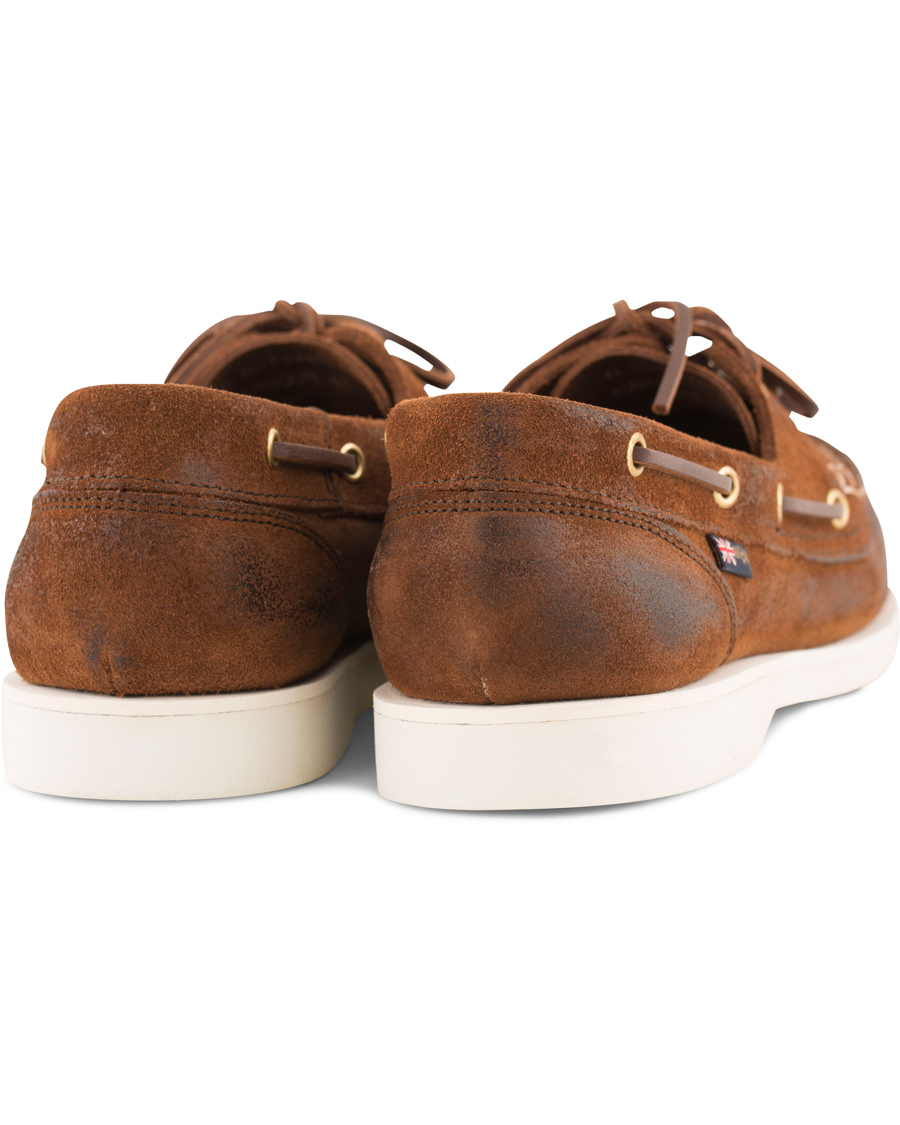 Herre | Henri Lloyd Harbour Waxed Suede Boat Shoe Mid Brown | Henri-Lloyd | Henri Lloyd Harbour Waxed Suede Boat Shoe Mid Brown