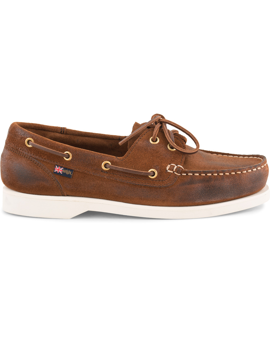 Herre | Henri Lloyd Harbour Waxed Suede Boat Shoe Mid Brown | Henri-Lloyd | Henri Lloyd Harbour Waxed Suede Boat Shoe Mid Brown