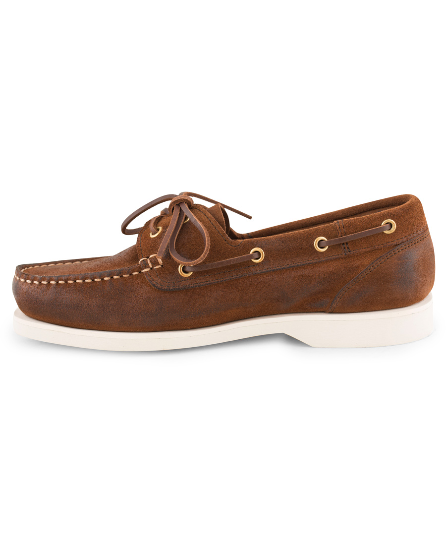 Herre | Henri Lloyd Harbour Waxed Suede Boat Shoe Mid Brown | Henri-Lloyd | Henri Lloyd Harbour Waxed Suede Boat Shoe Mid Brown