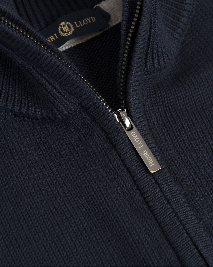 Herre | Gensere | Henri-Lloyd | Henri Lloyd Branded Danesford Knitted Half Zip Navy