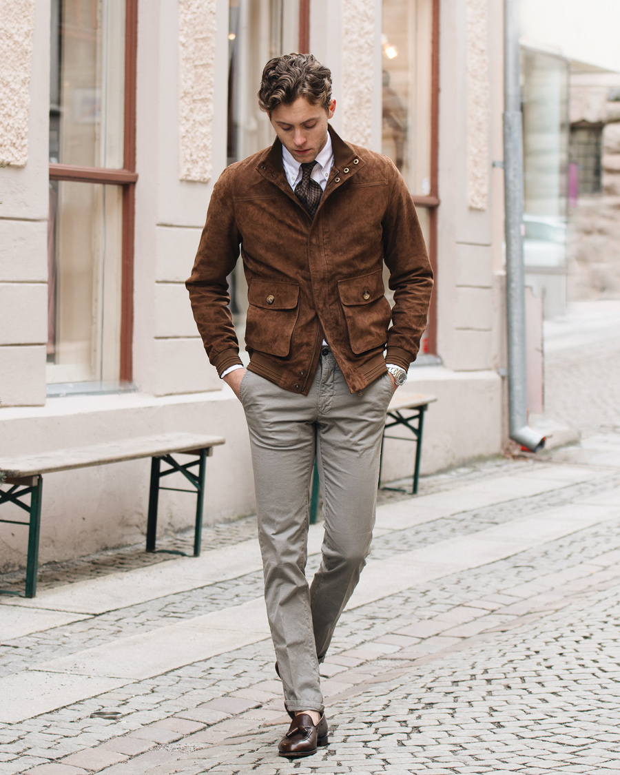 Herre | Jakker | Morris Heritage | Suede Jacket Brown