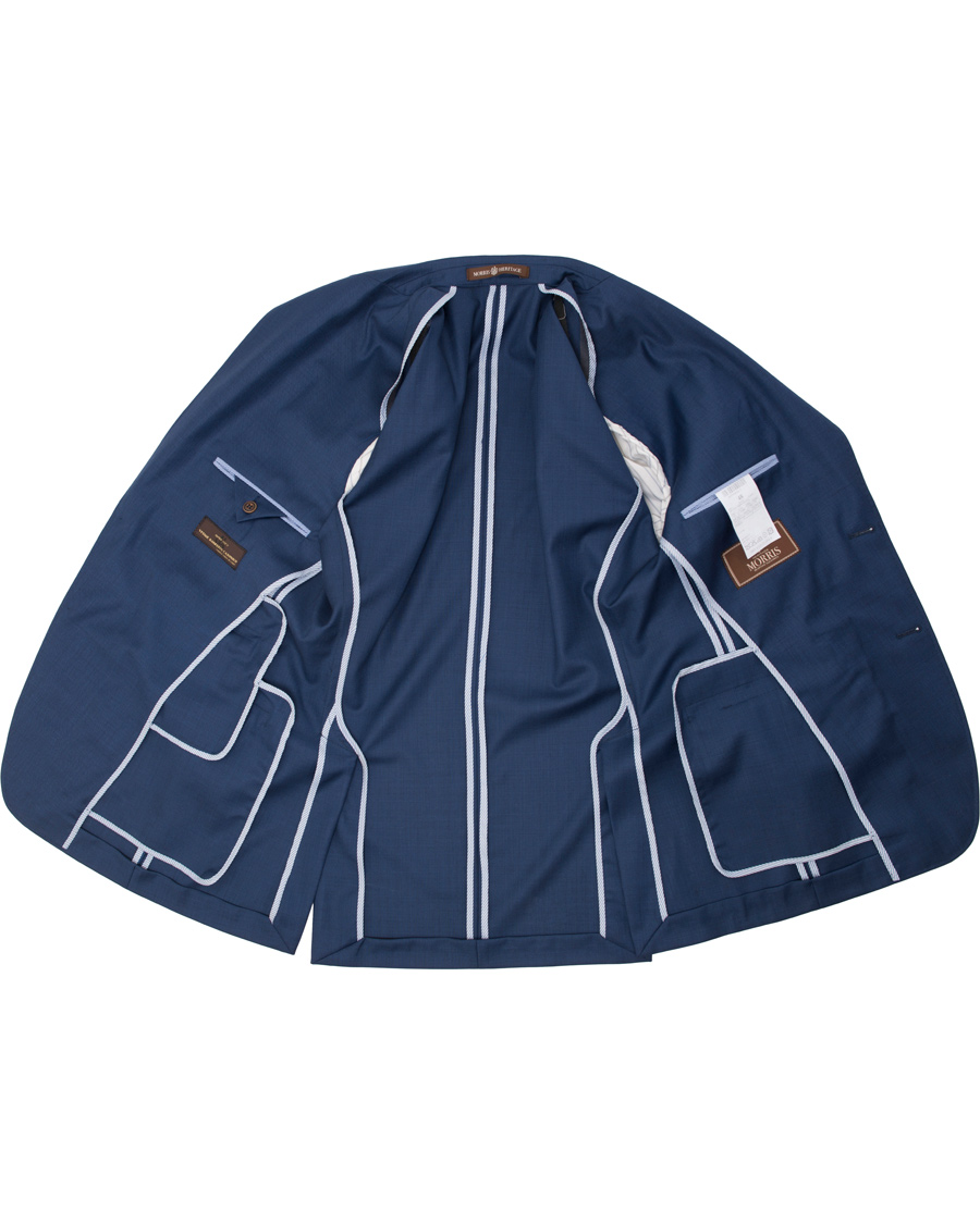 Herre | Dresser | Morris Heritage | Frank Wool Solid Vitale Barberis Peak Lapel Suit Navy