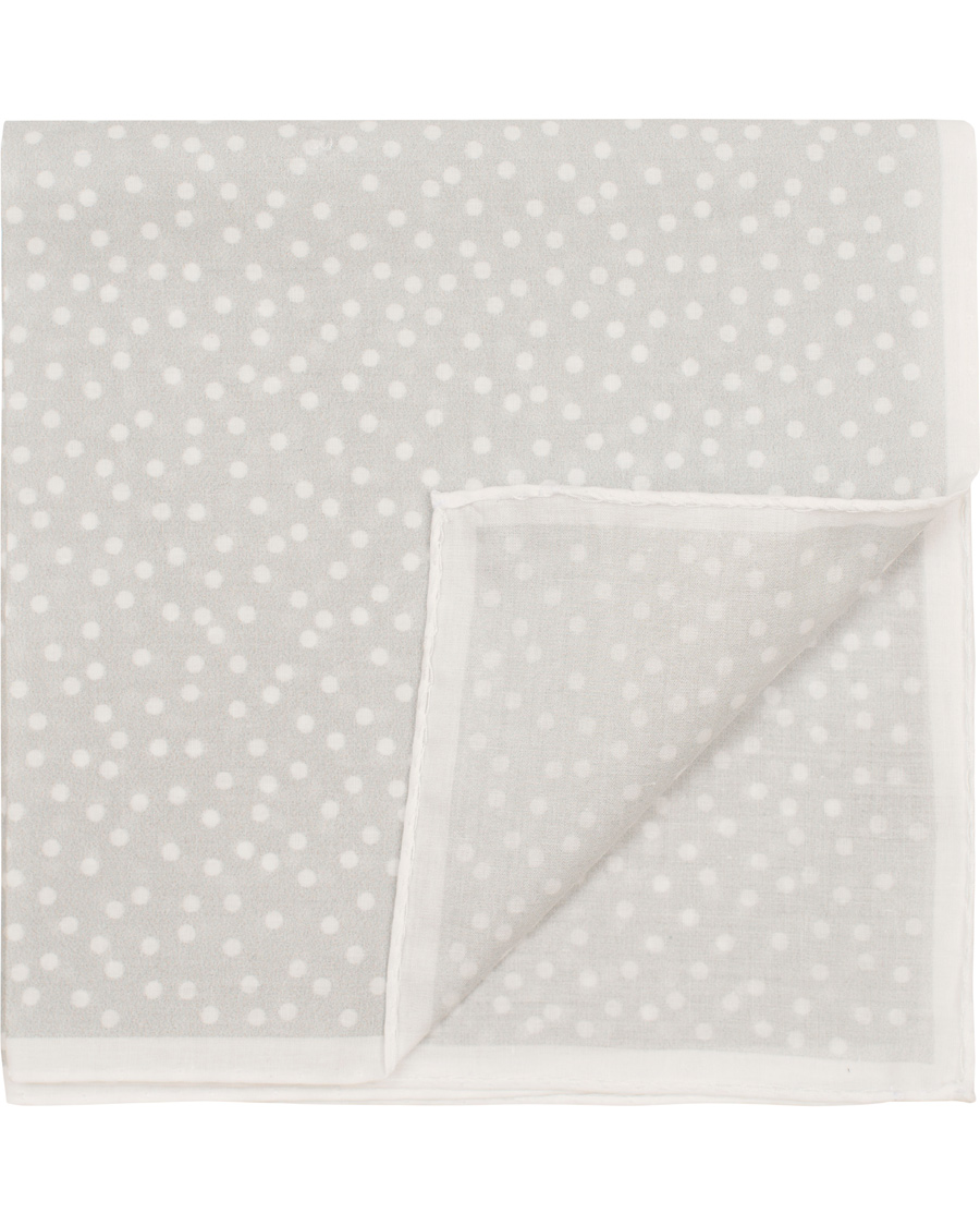 Herre | Morris Heritage Como Cotton Dot Pocket Square Grey | Morris Heritage | Como Cotton Dot Pocket Square Grey